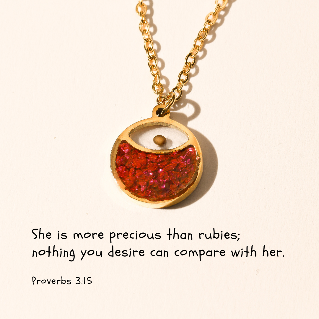 Precious as Rubies - Stainless Steel Necklace