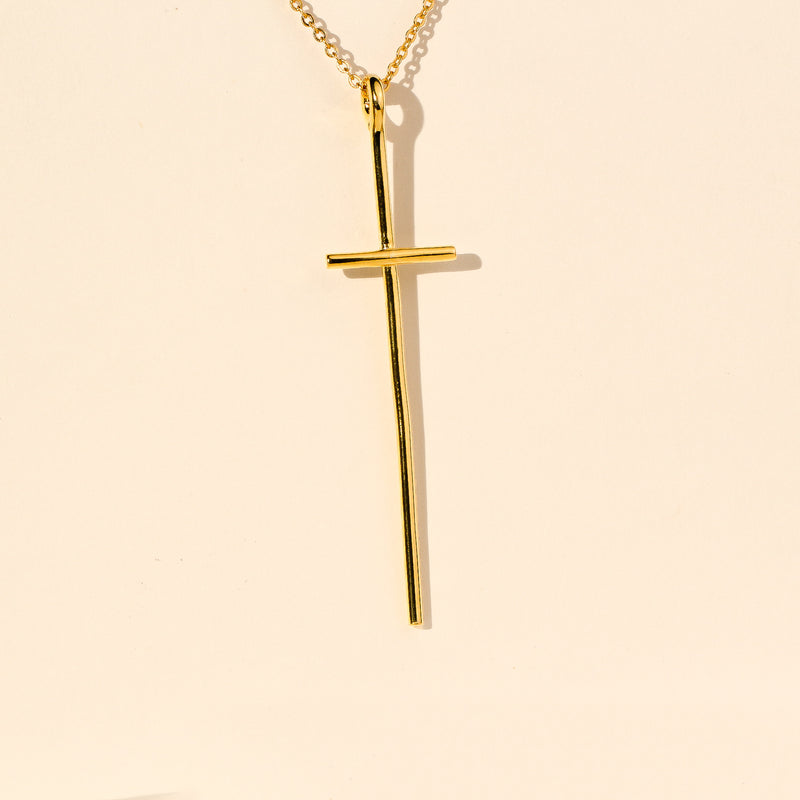 Minimalist Nail Cross - Sterling Necklace