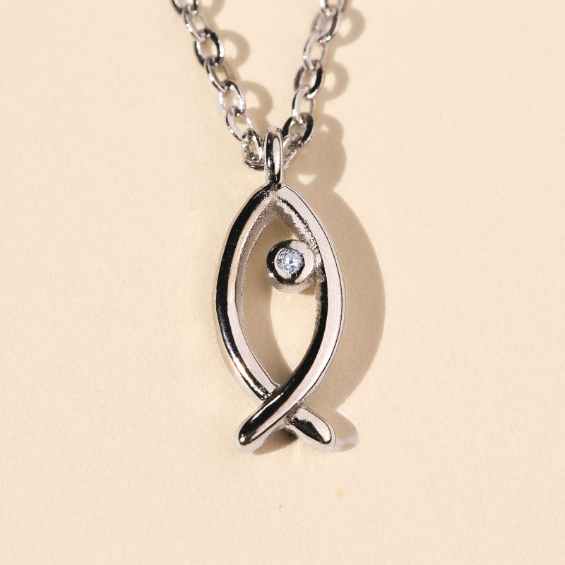 Ichthys Fish - Sterling Necklace