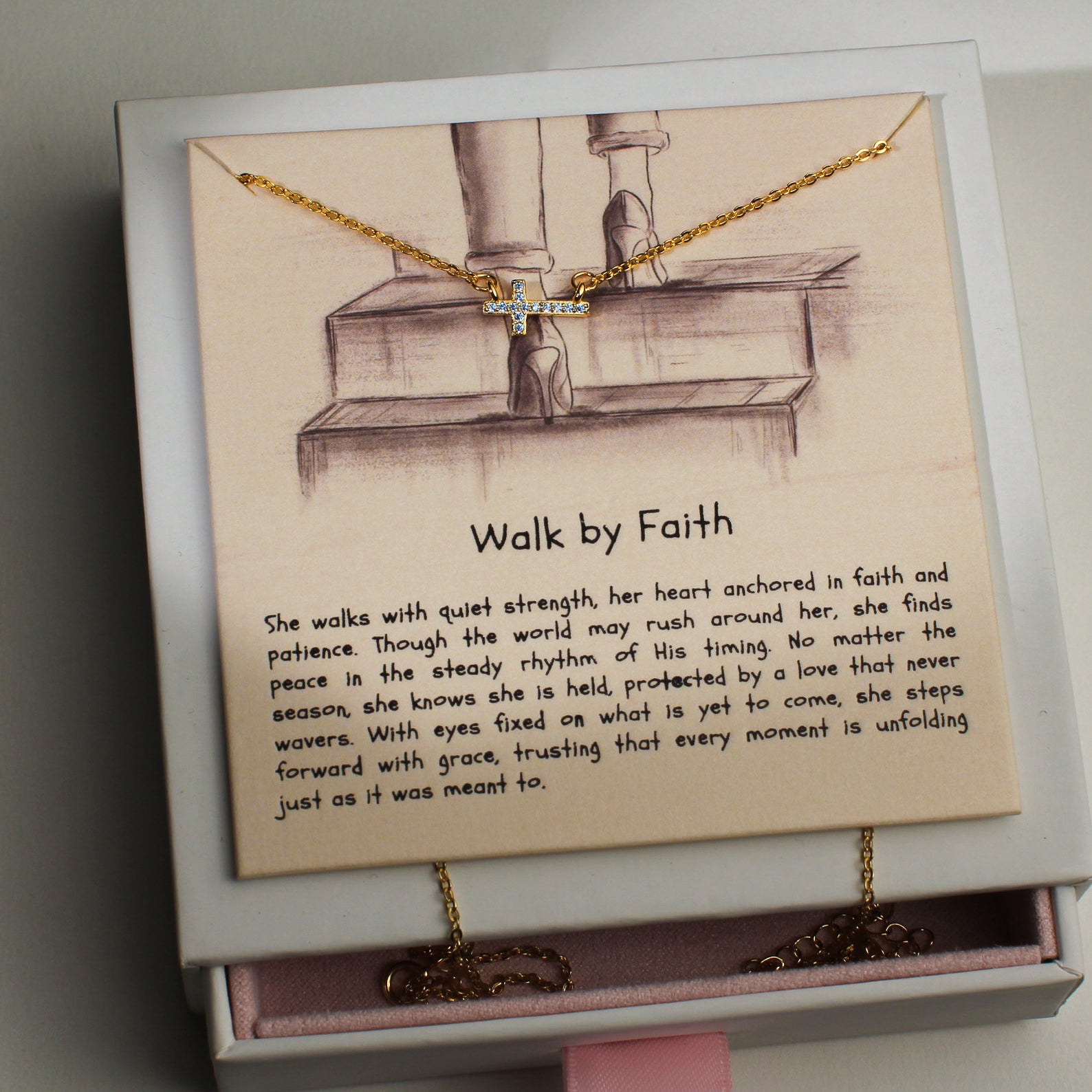 Walk By Faith - Dainty Cross