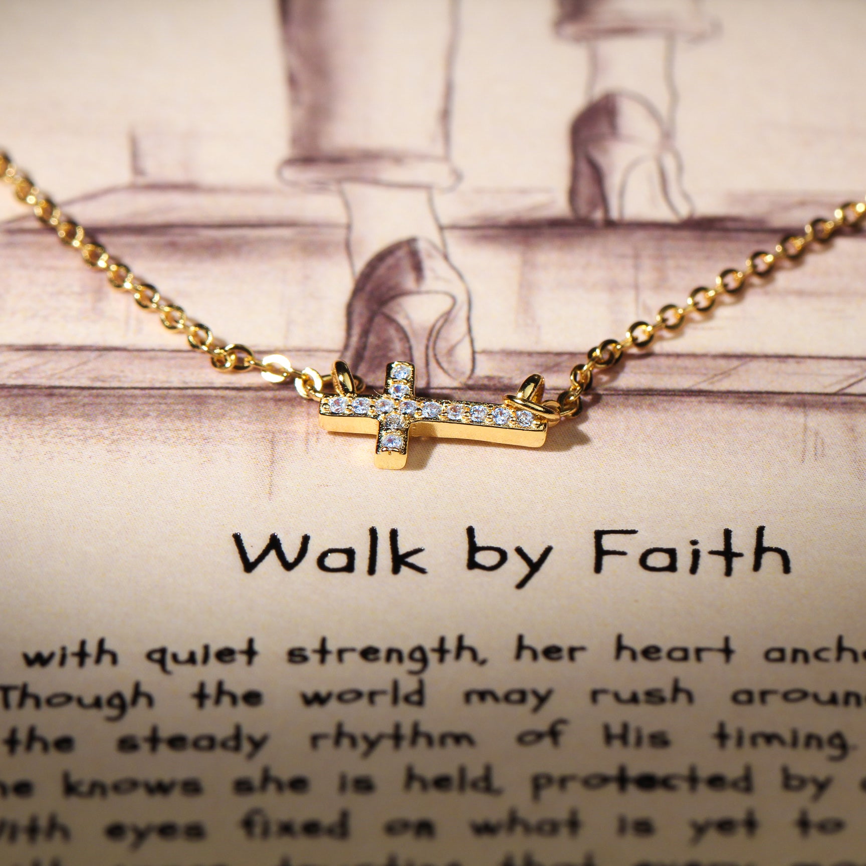 Walk By Faith - Dainty Cross