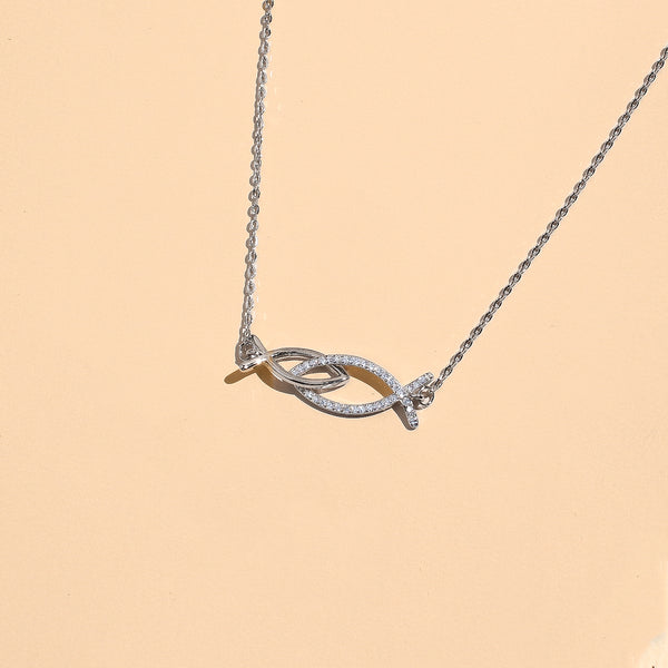 Linked For Life Ichthys Fish - Sterling Necklace