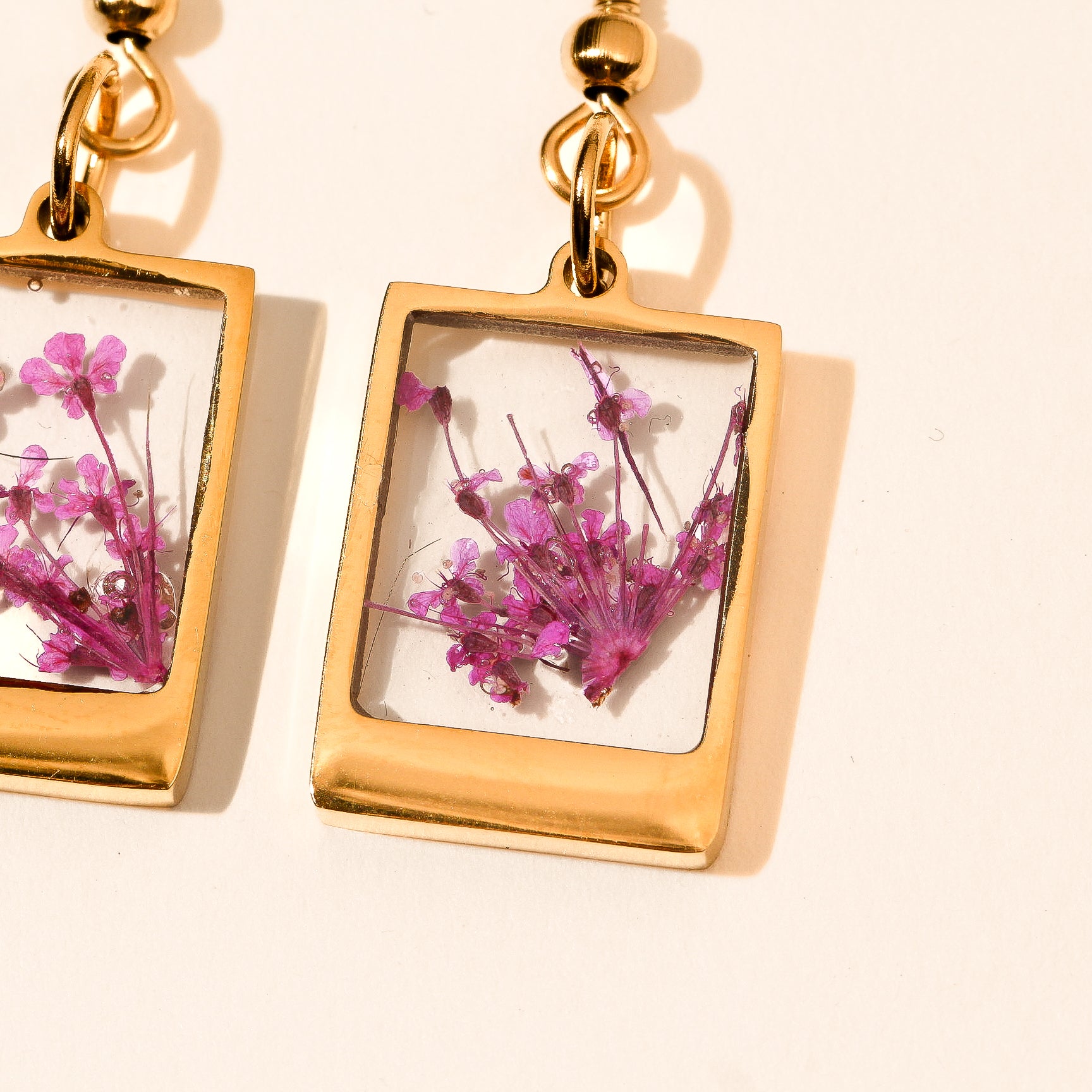 Natural Wild Flower - Square Earrings