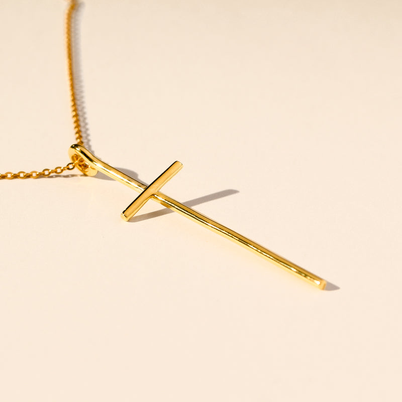 Minimalist Nail Cross - Sterling Necklace