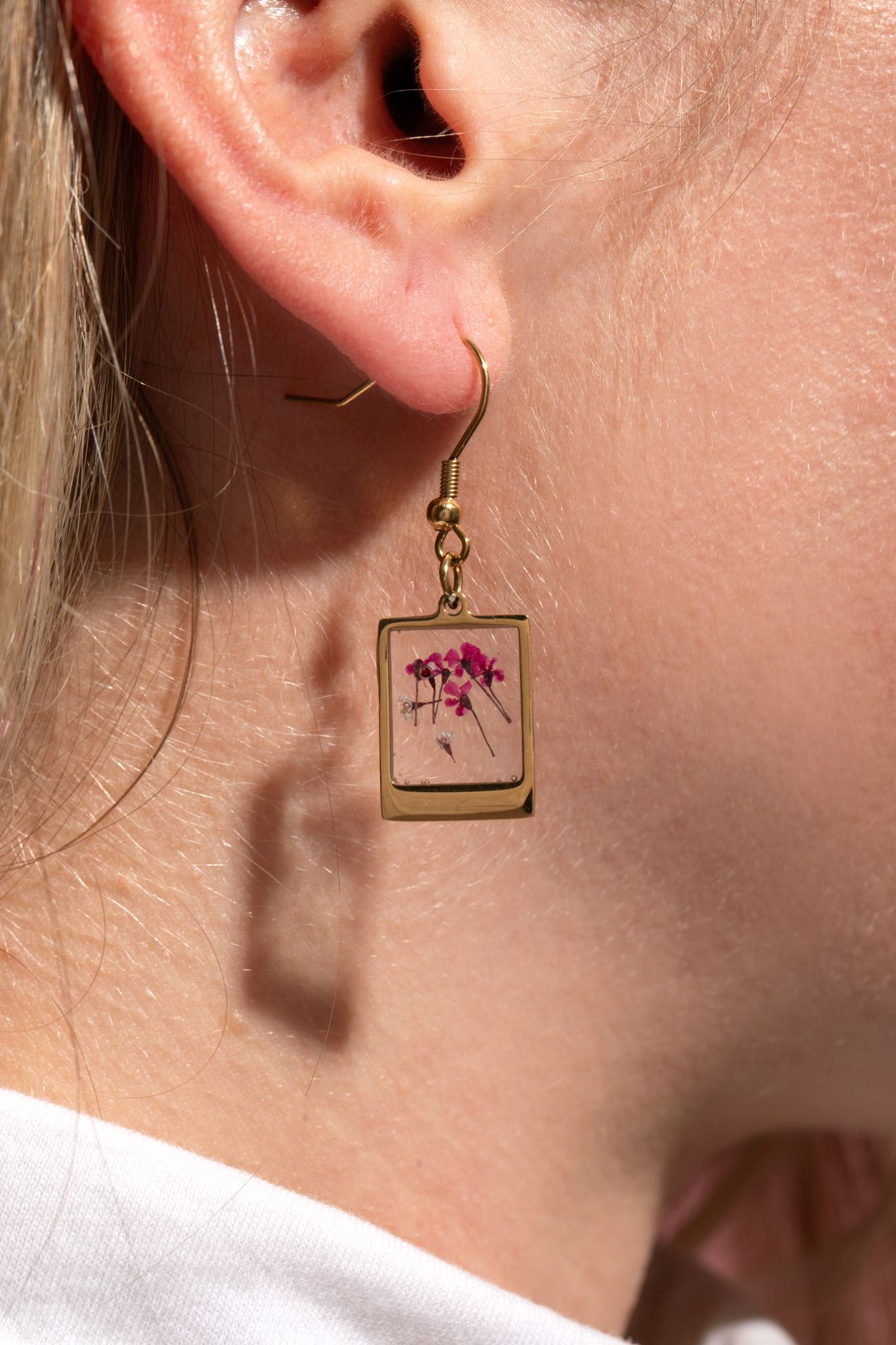 Natural Wild Flower - Square Earrings